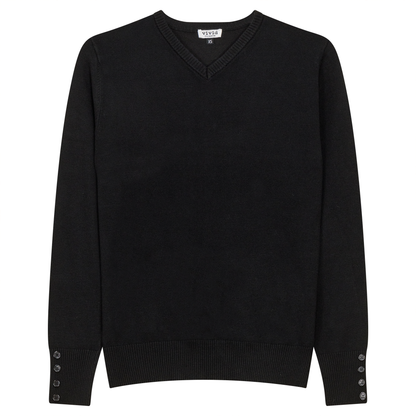 Button Cuff Sweater Black
