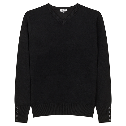 Button Cuff Sweater Black