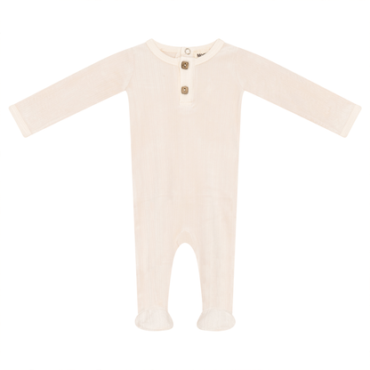 Ribbed Velour Stretchie Off White