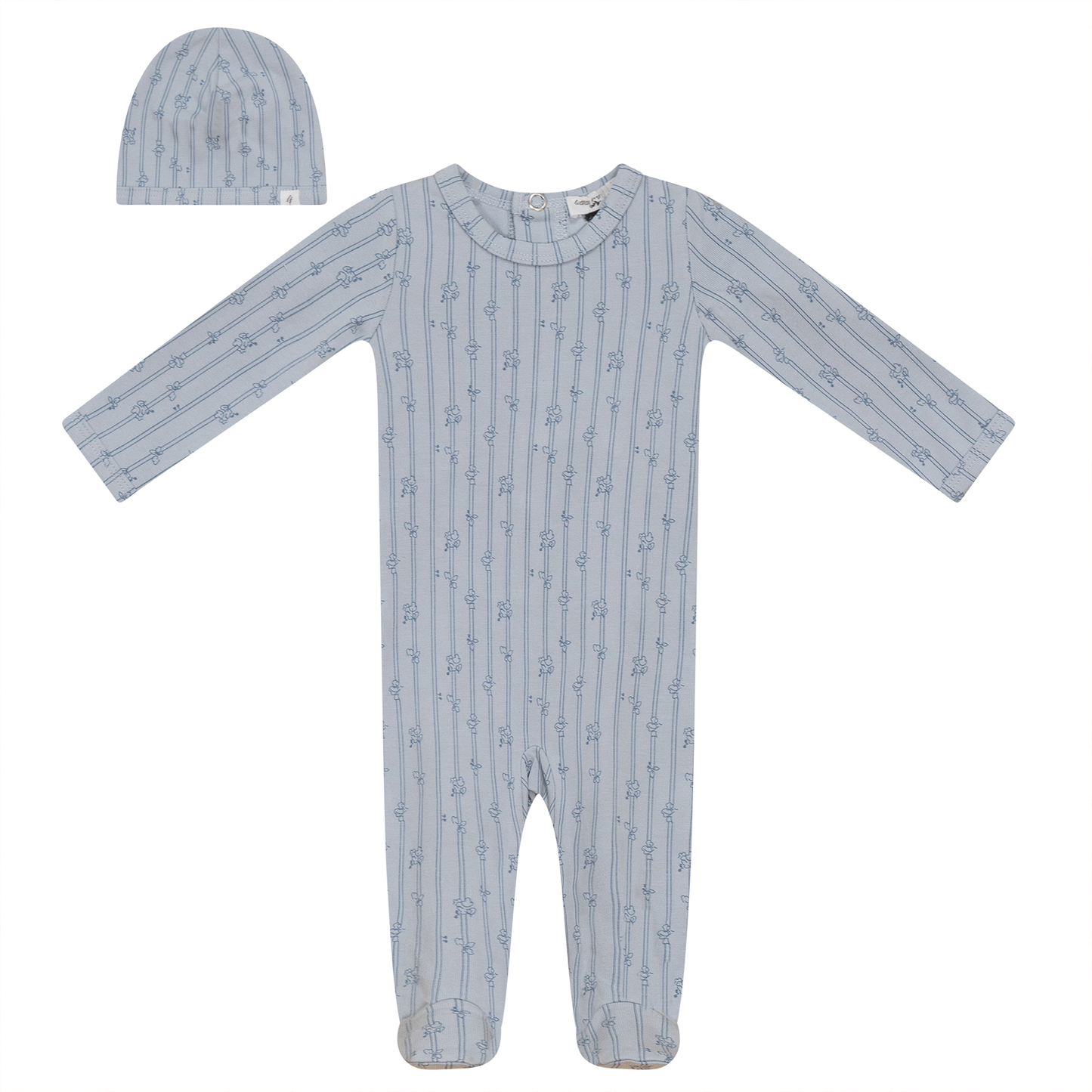 Soft Cotton Modal Onesie and Hat Blue