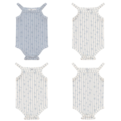 Soft Cotton Modal 3 Pack Onesie Set Blue
