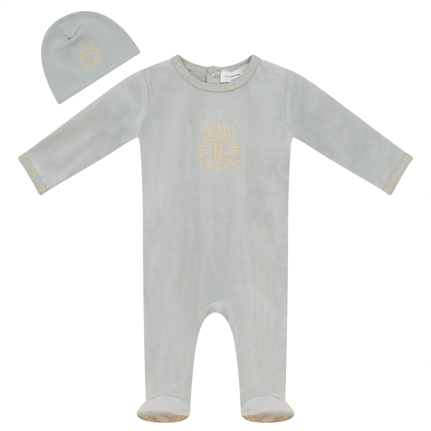 Crest Cotton Velour Onesie Set Skylight