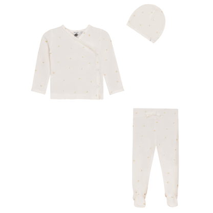 Crown Print 3Pc Set Powder Gold