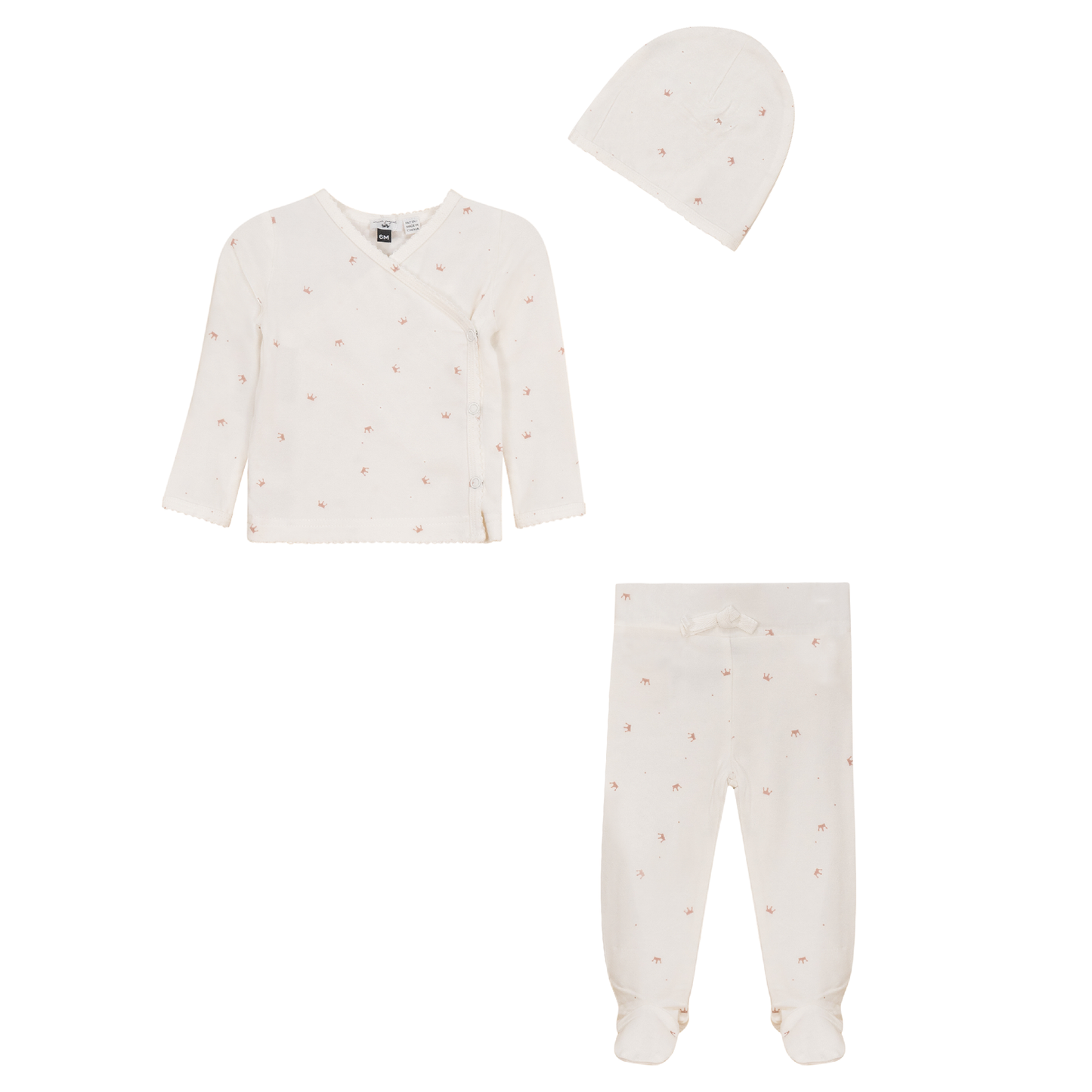 Crown Print 3Pc Set Powder Rose