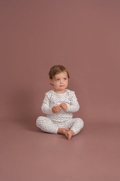 Printed Ribbed Onesie with Hat