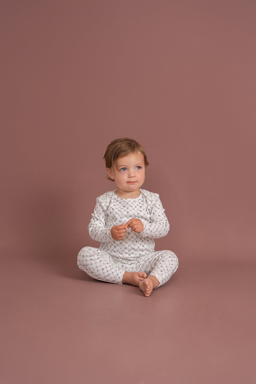 Printed Ribbed Onesie with Hat