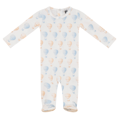 Air Balloon Printed Onesie White Blue