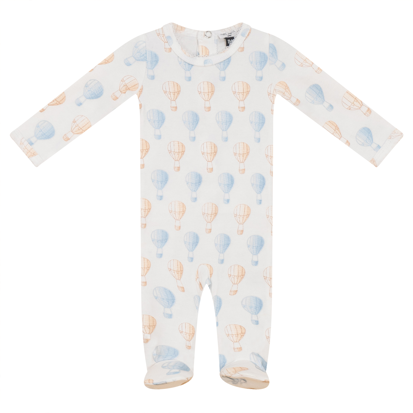 Air Balloon Printed Onesie White Blue