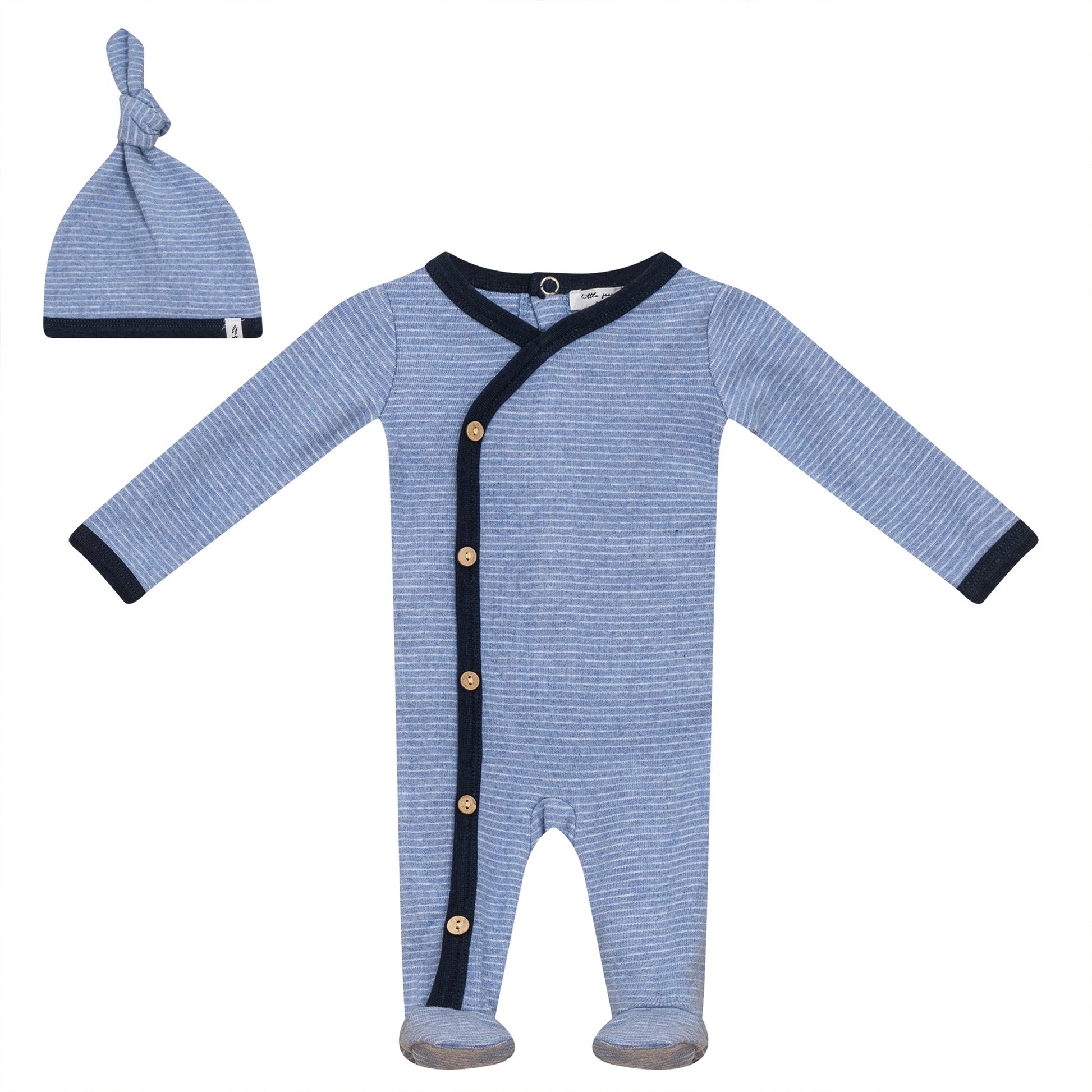 Stripe Stretch Knit Onesie set Denim