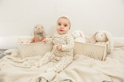 Flower Print Onesie with Hat