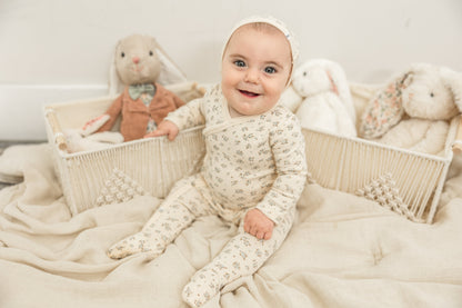 Flower Print Onesie with Hat