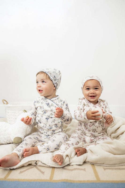 Flower Print Knit Onesie set