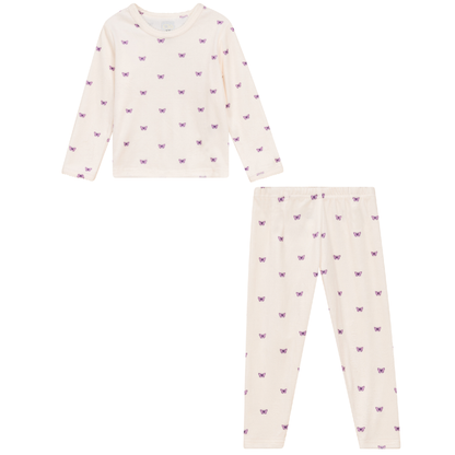 Butterfly Print 2Pc Set Off White
