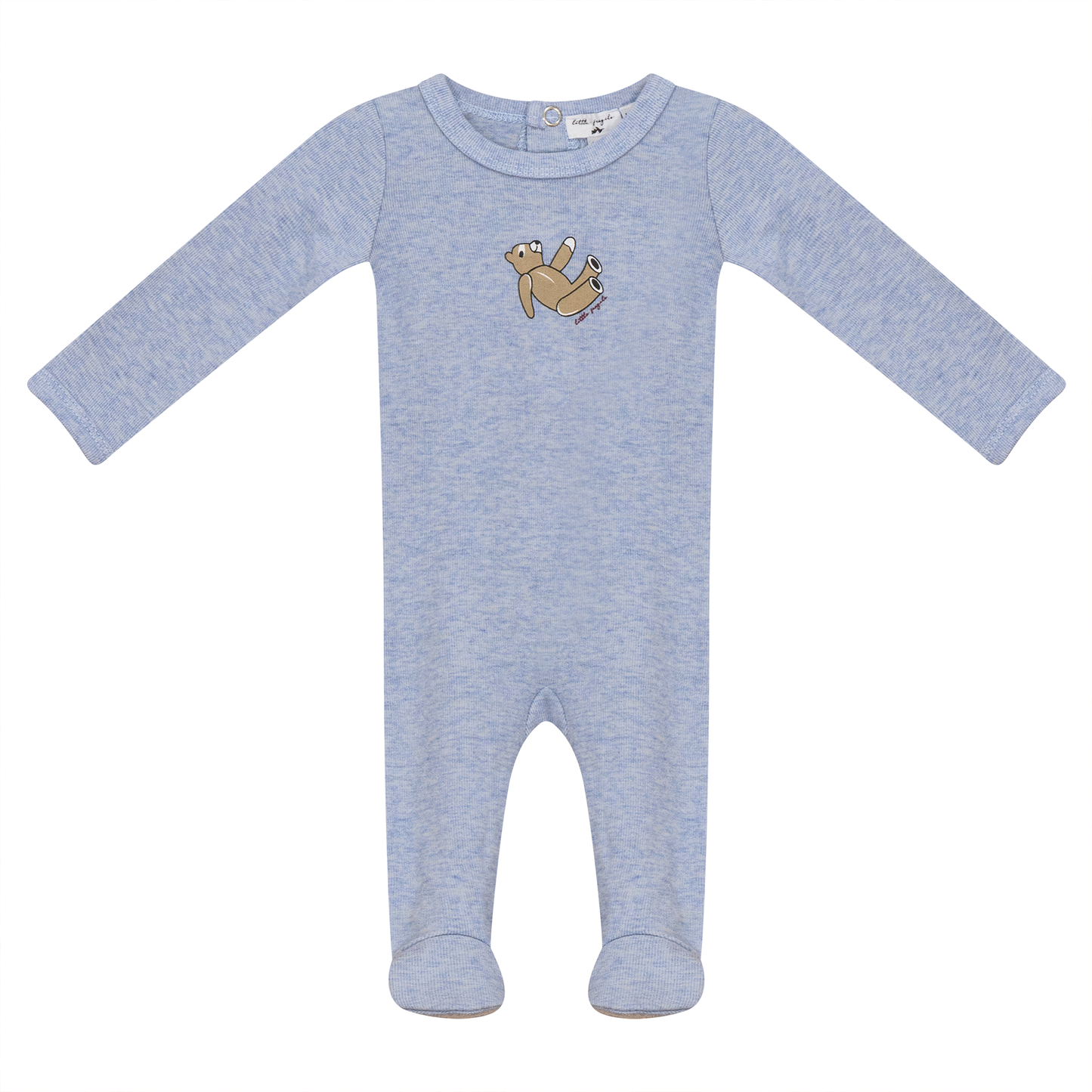 Bear Print Ribbed Onesie Blue Mix