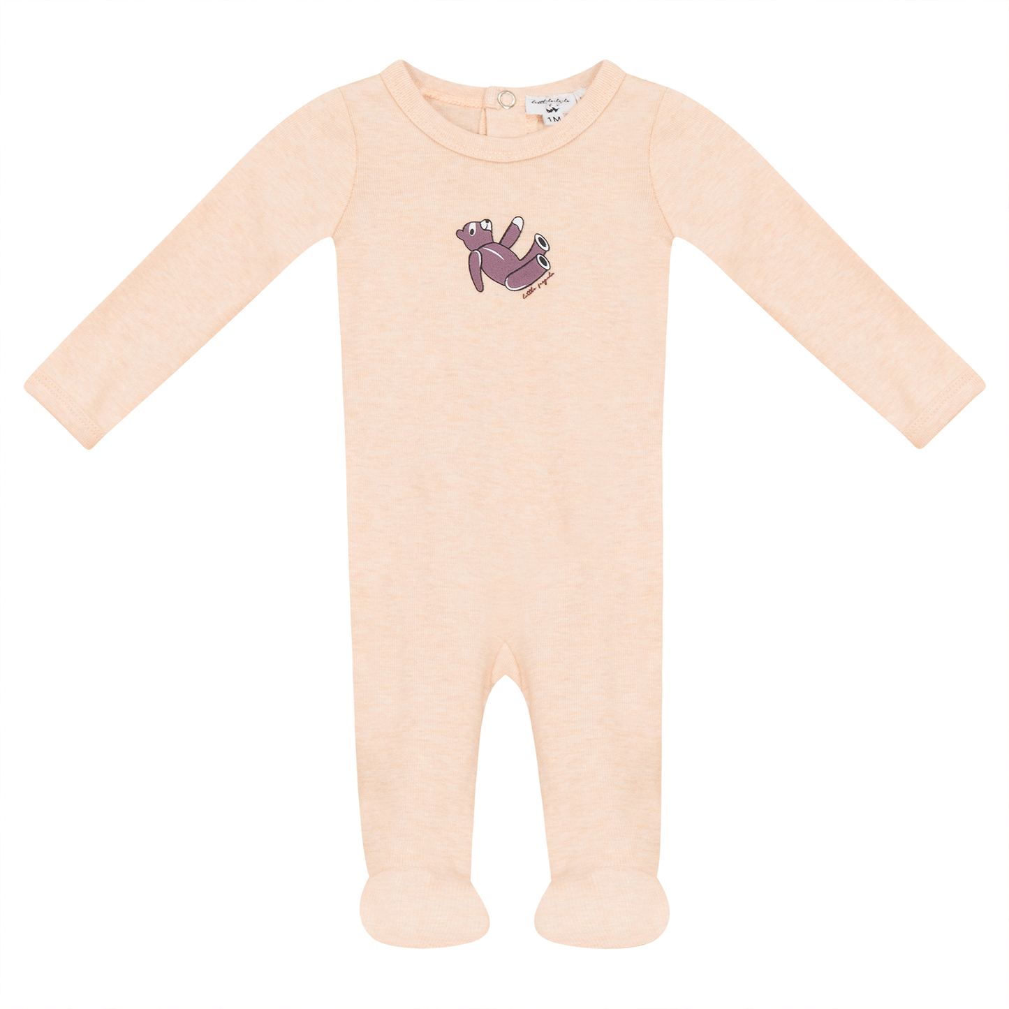 Bear Print Ribbed Onesie Blush Mix