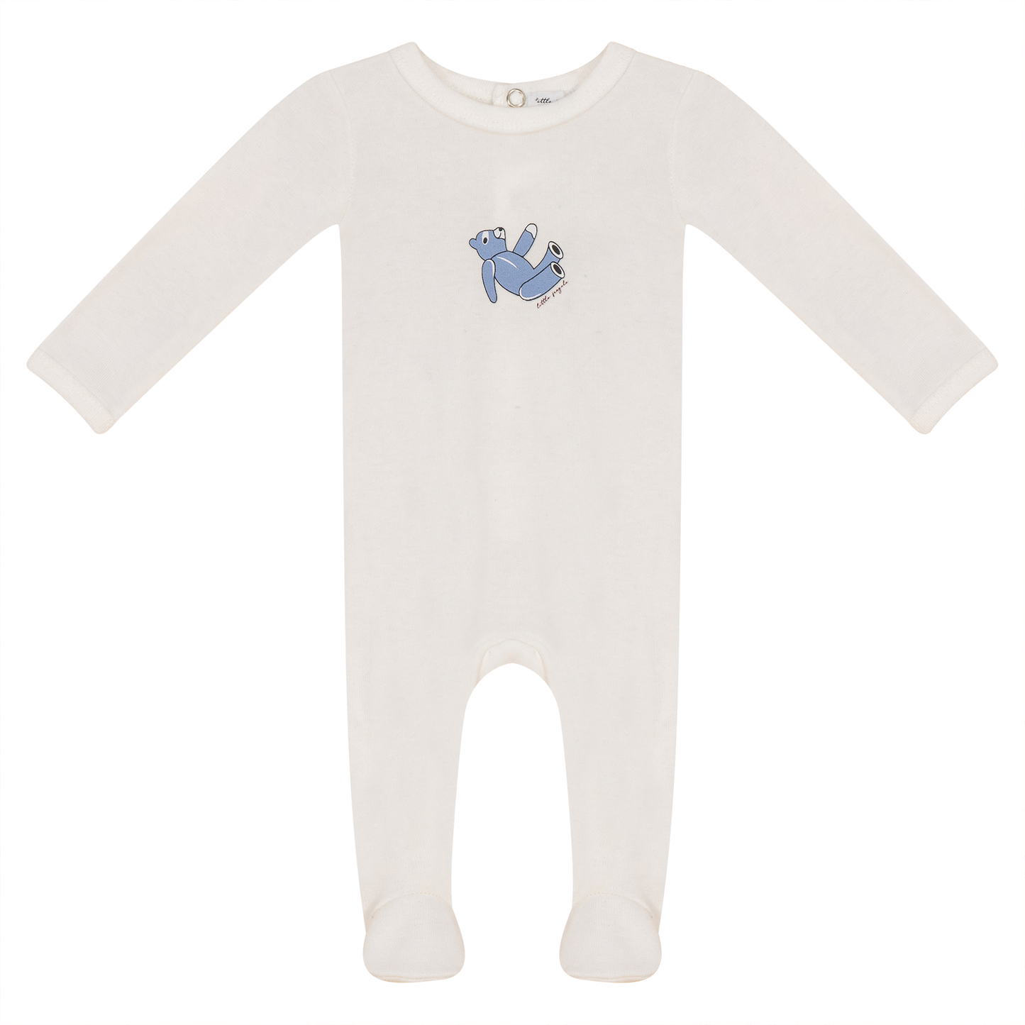 Bear Print Ribbed Onesie Off White