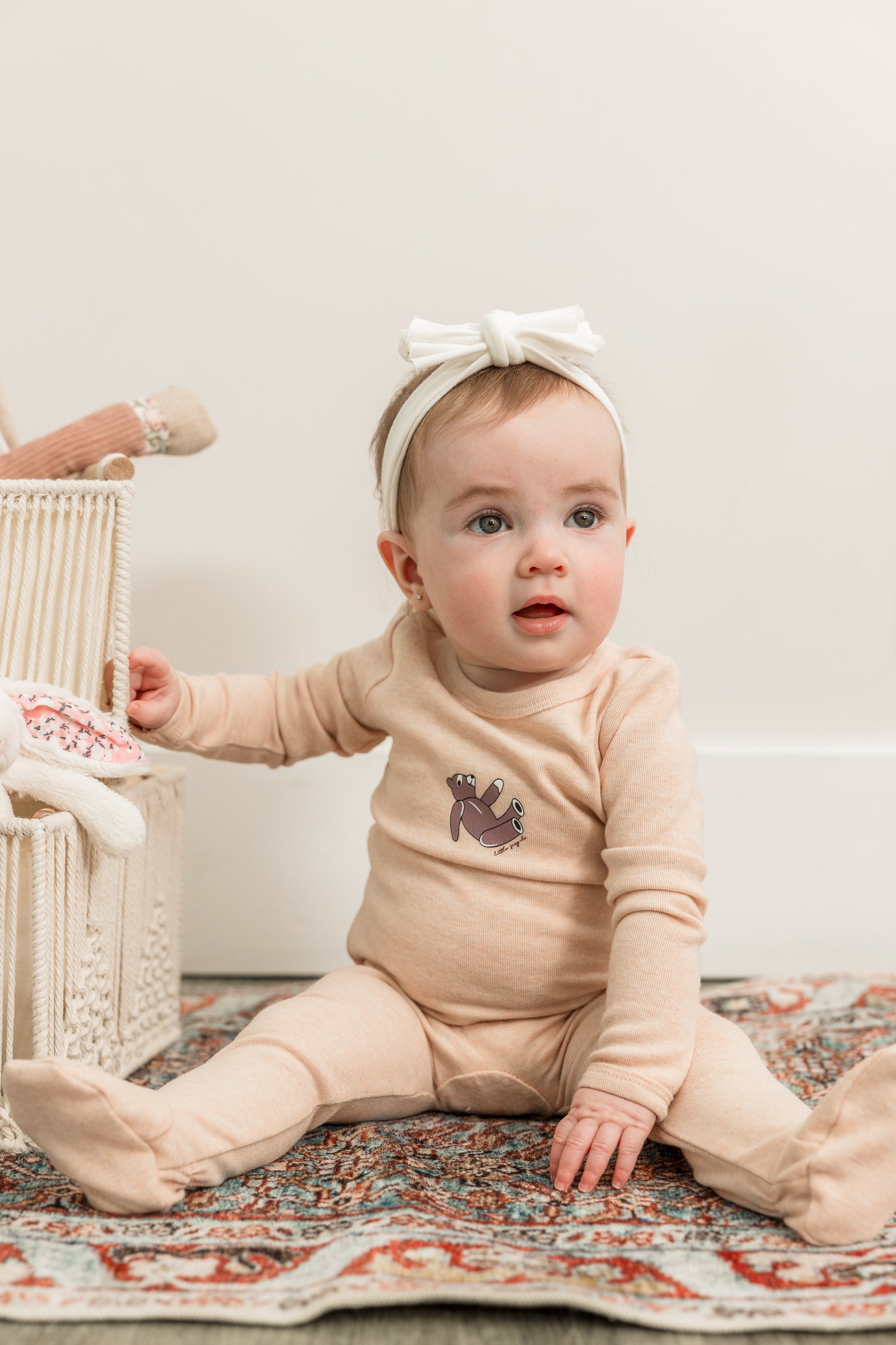 Bear Print Ribbed Onesie