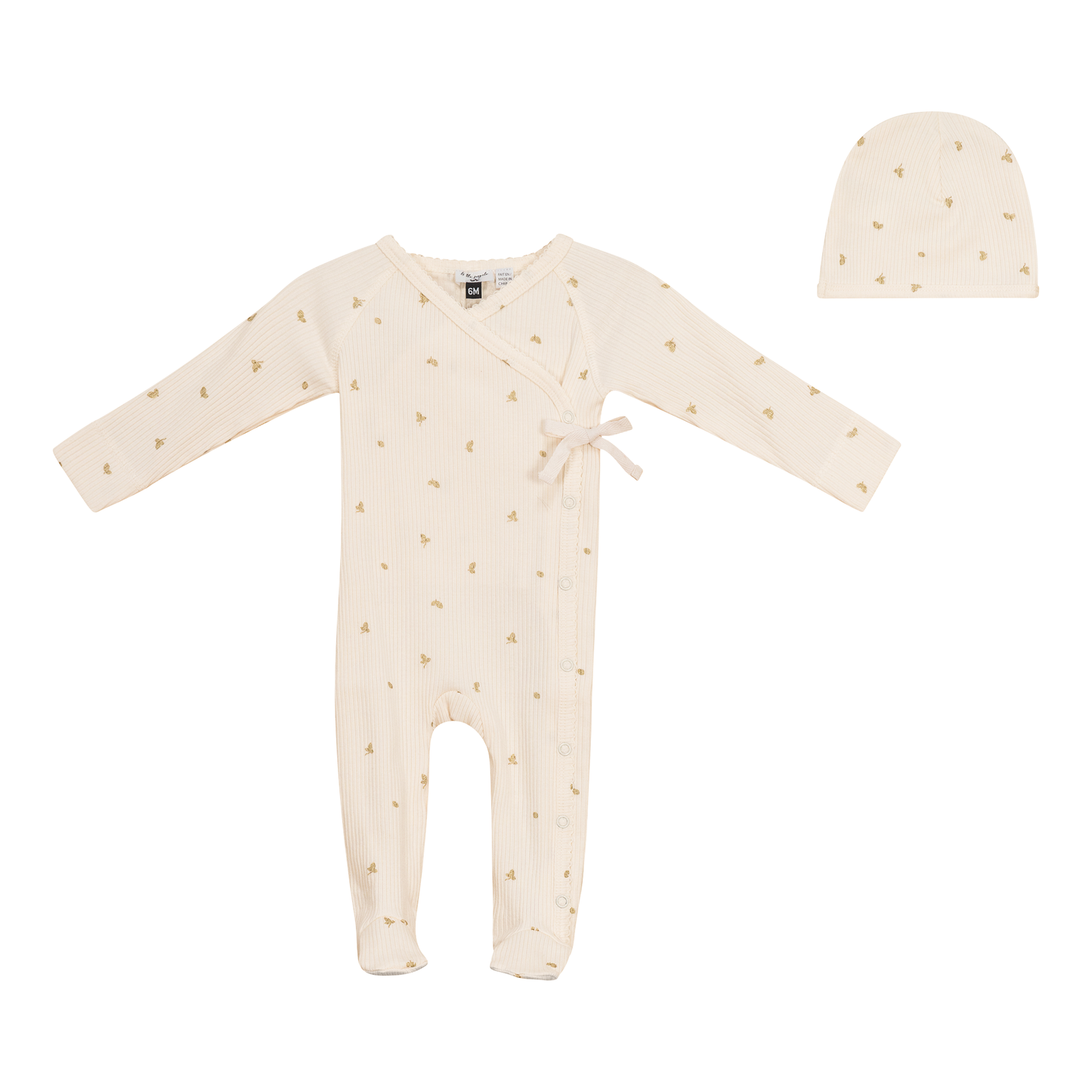 Leaf Print Onesie Set Vanilla