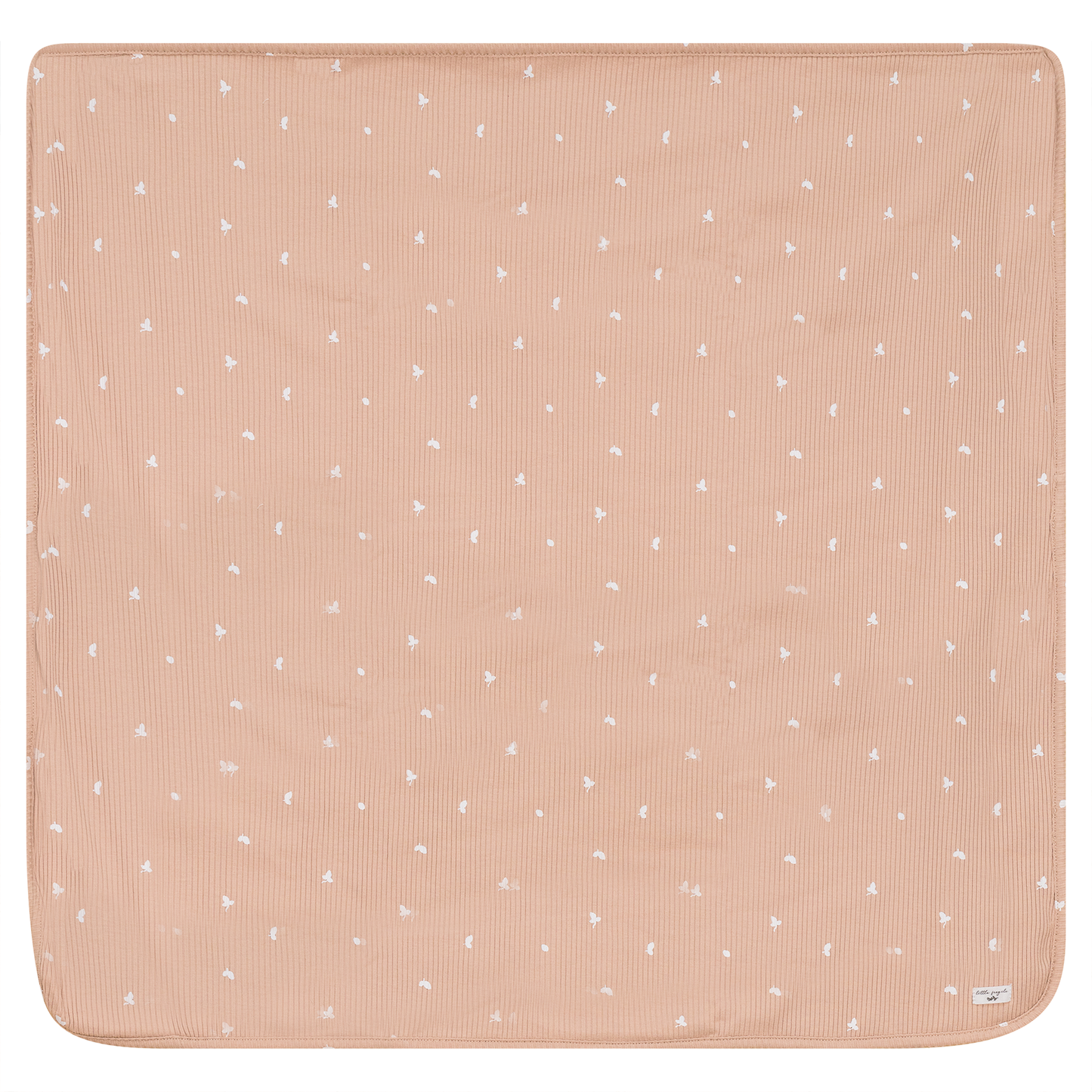 Leaf Print Ribbed Blanket Light Maple One Size