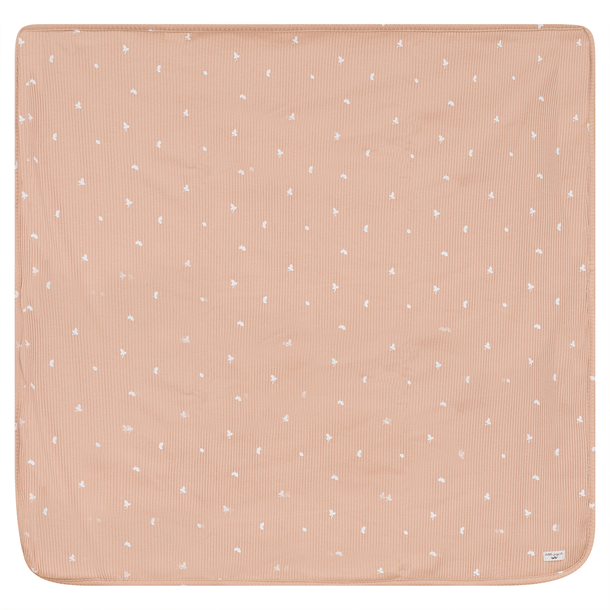 Leaf Print Ribbed Blanket Light Maple One Size