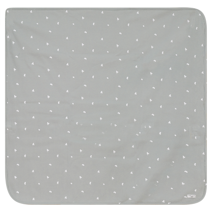 Leaf Print Ribbed Blanket Seafoam One Size