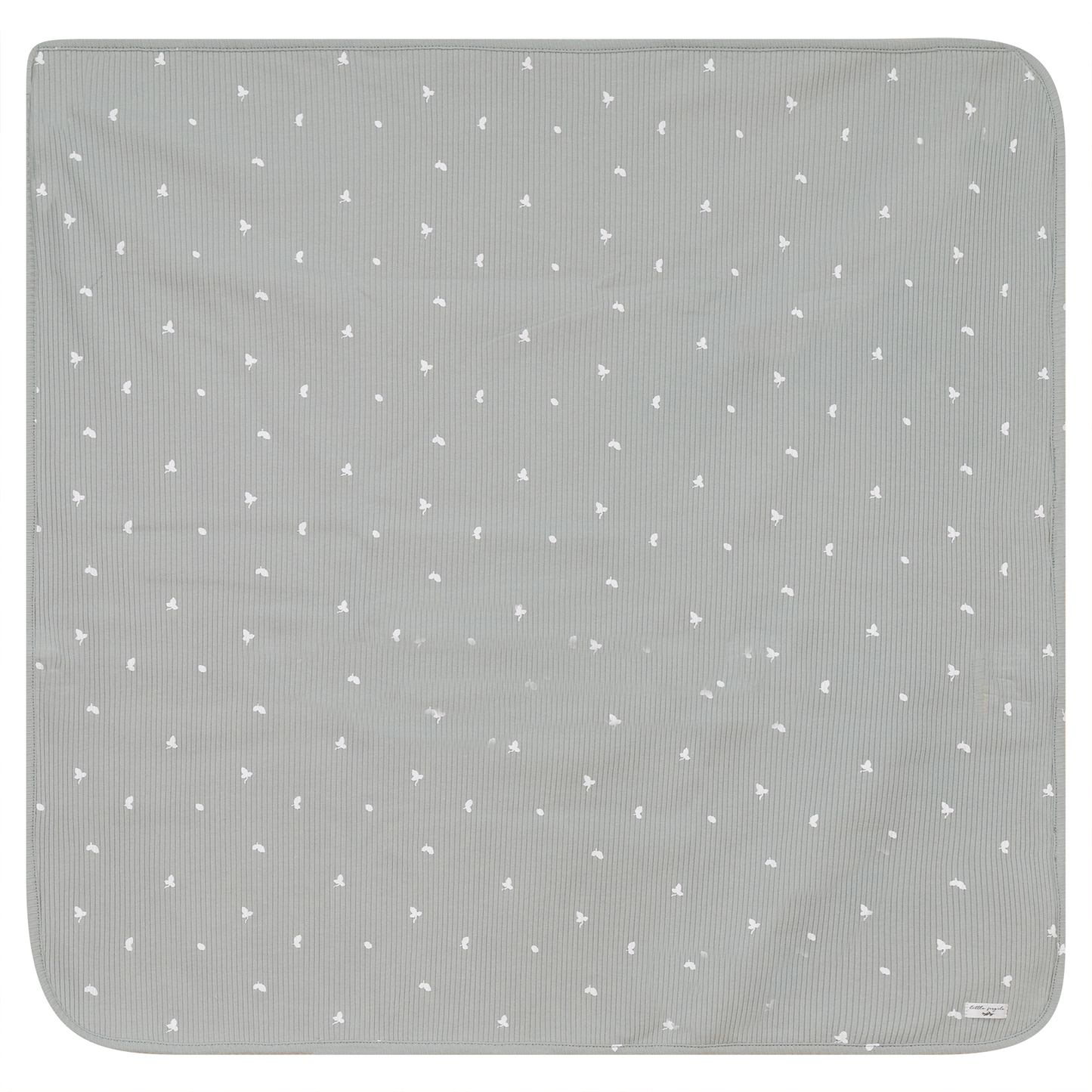 Leaf Print Ribbed Blanket Seafoam One Size