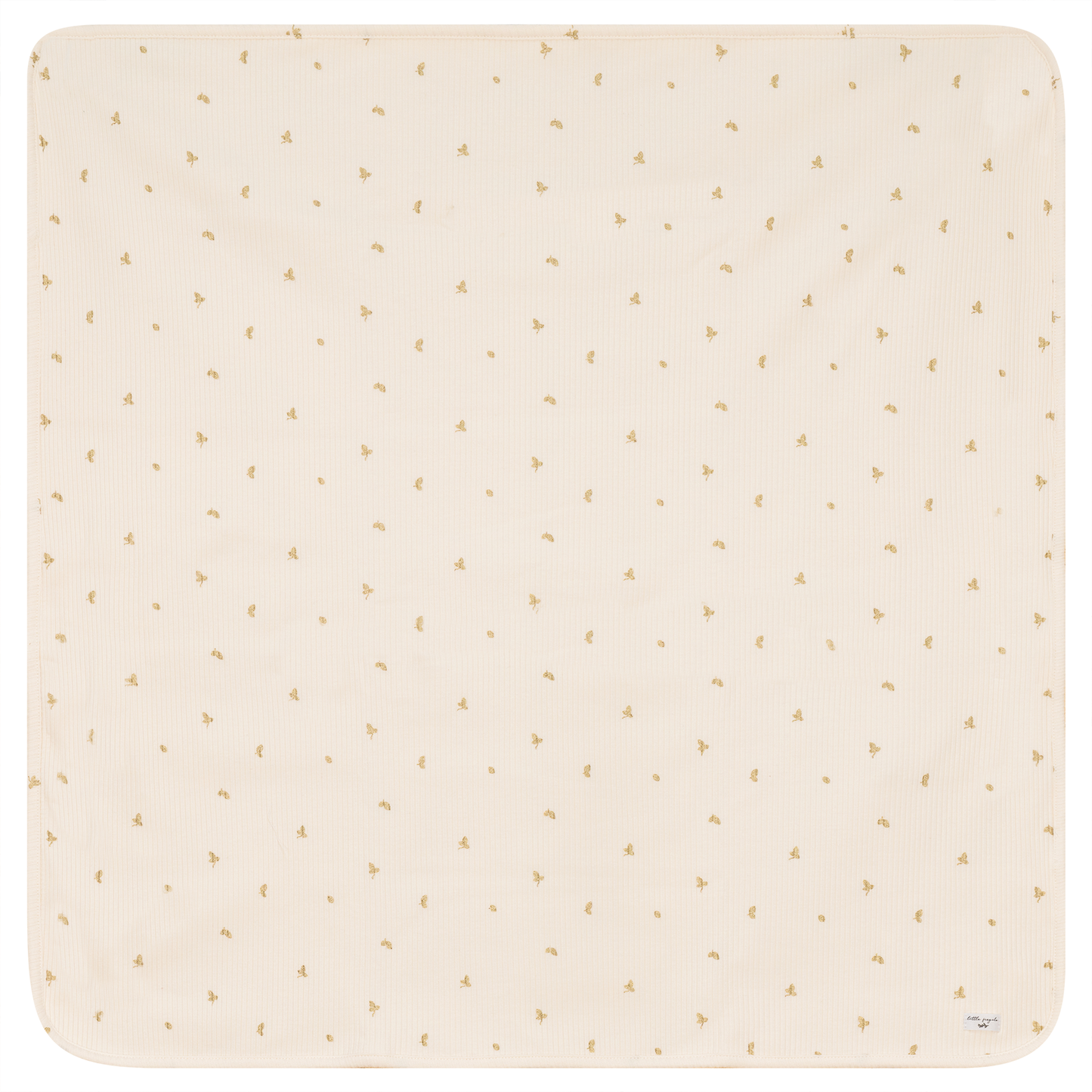 Leaf Print Ribbed Blanket Vanilla One Size