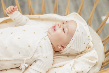 Leaf Print Ribbed Blanket