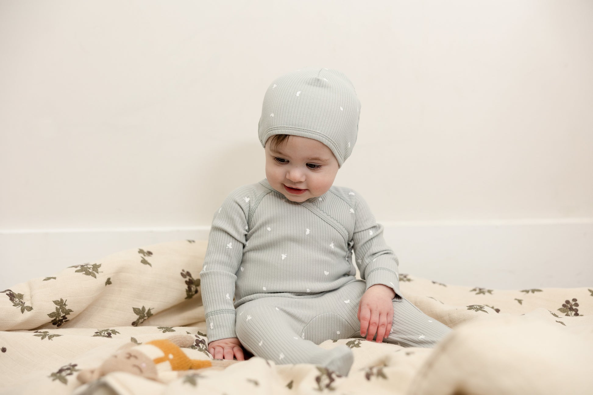 Leaf Print Onesie Set