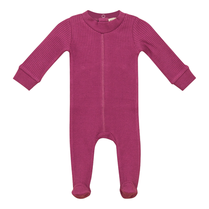 Stretch Waffle Onesie Magenta