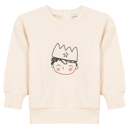 Crown Print Sweatshirt Cream