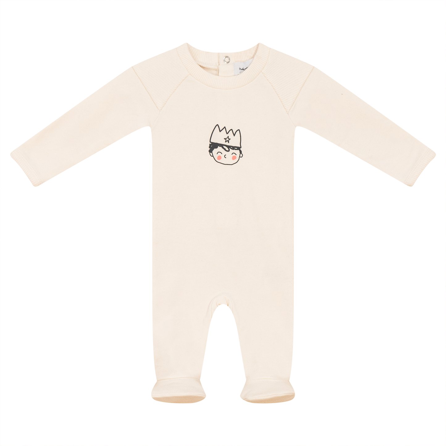 Crown Print Onesie Cream