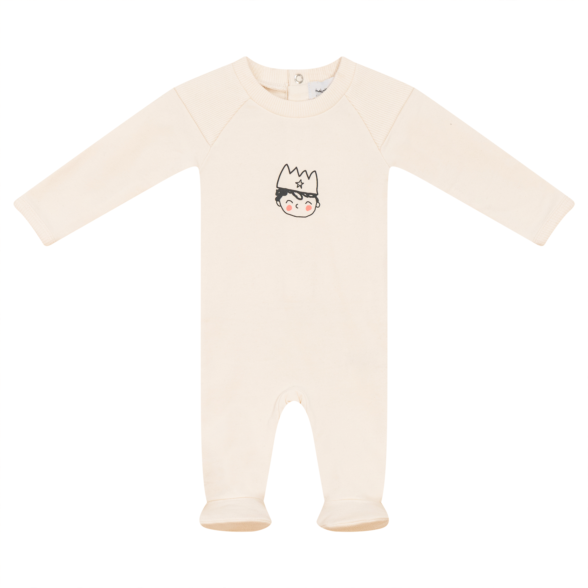 Crown Print Onesie Cream