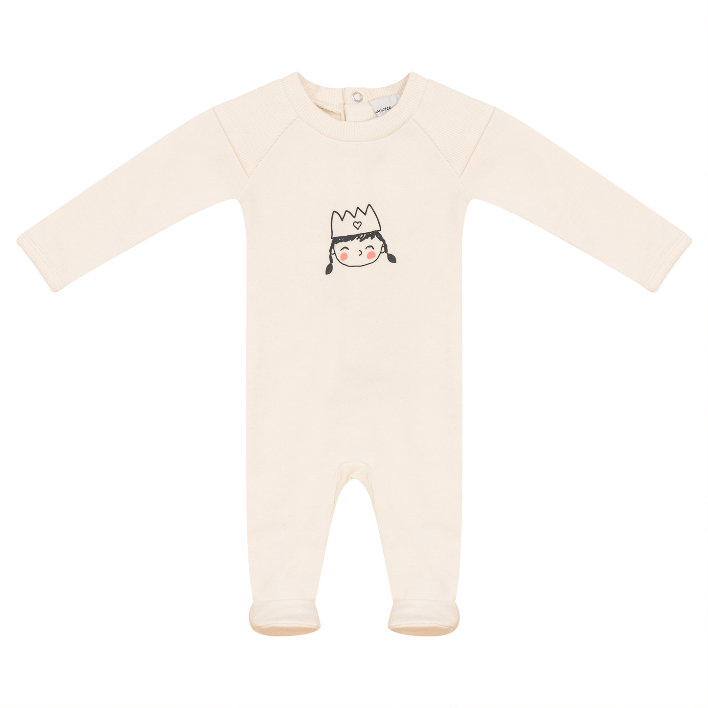 Crown Print Onesie Cream