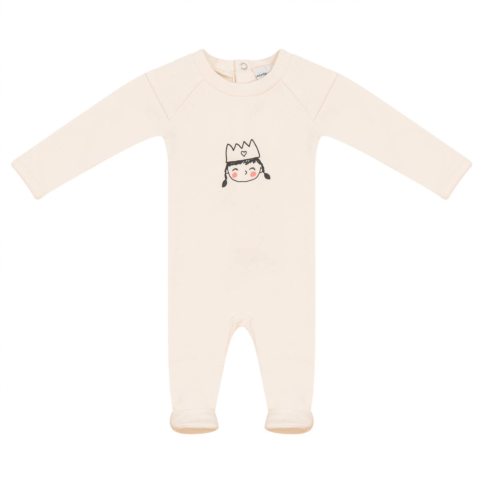 Crown Print Onesie Cream