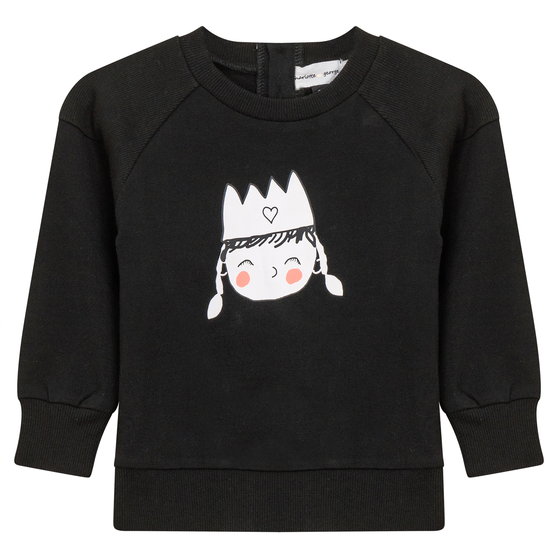 Crown Print Sweatshirt Black