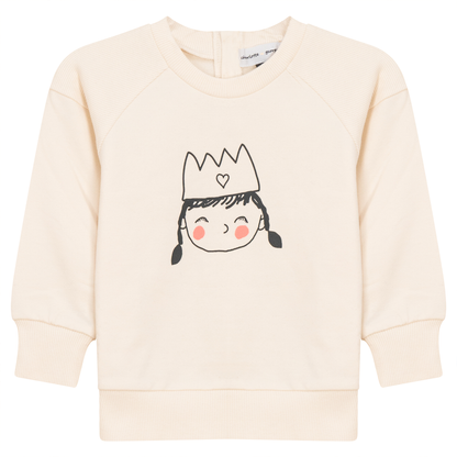 Crown Print Sweatshirt Cream