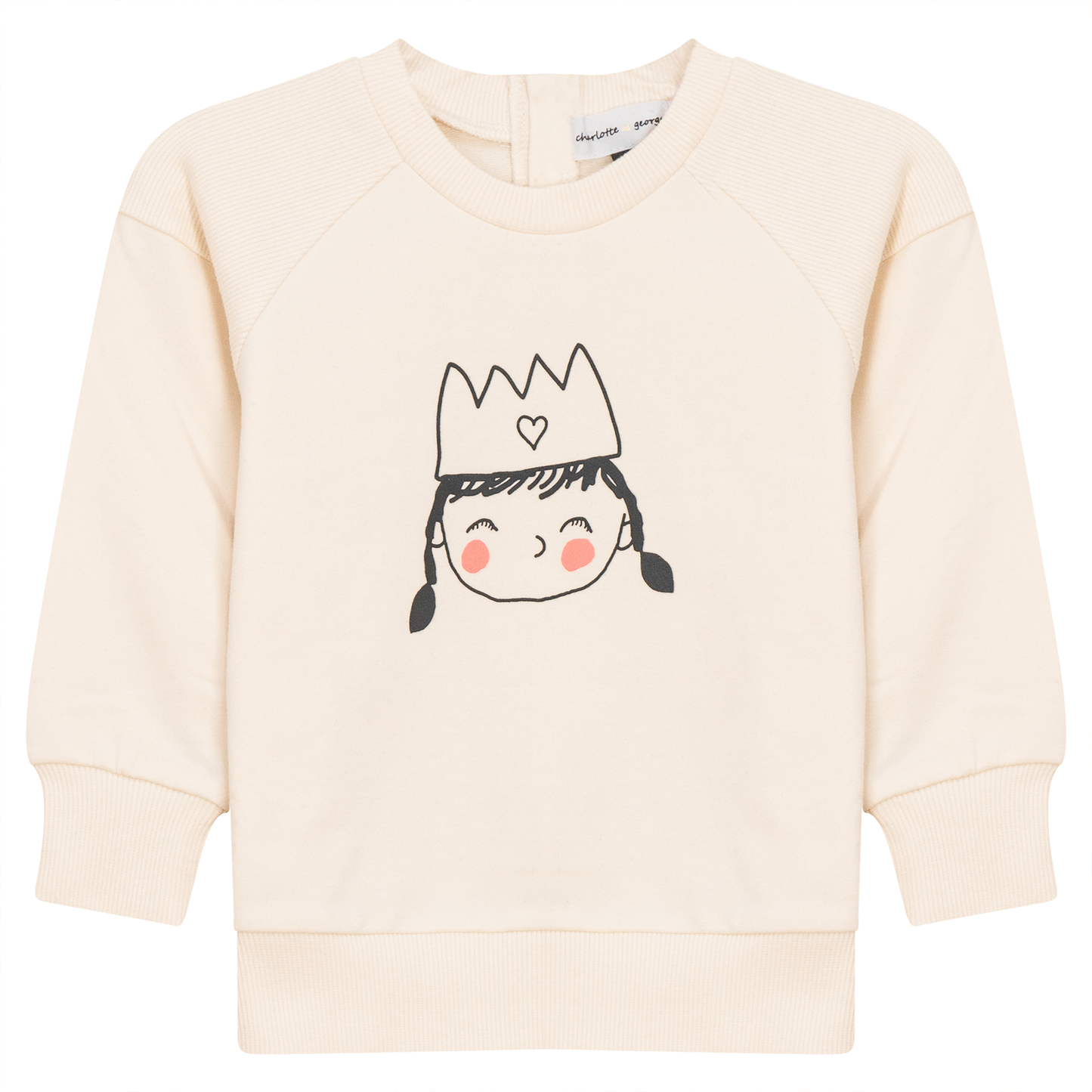 Crown Print Sweatshirt Cream