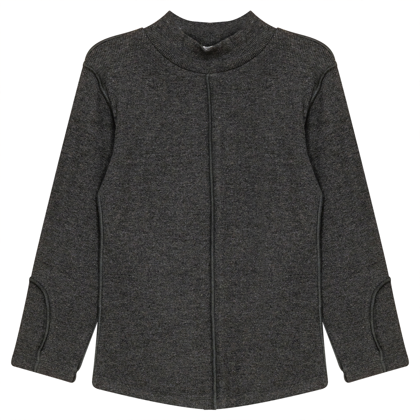 Ribbed Top with Outseams Black Mix