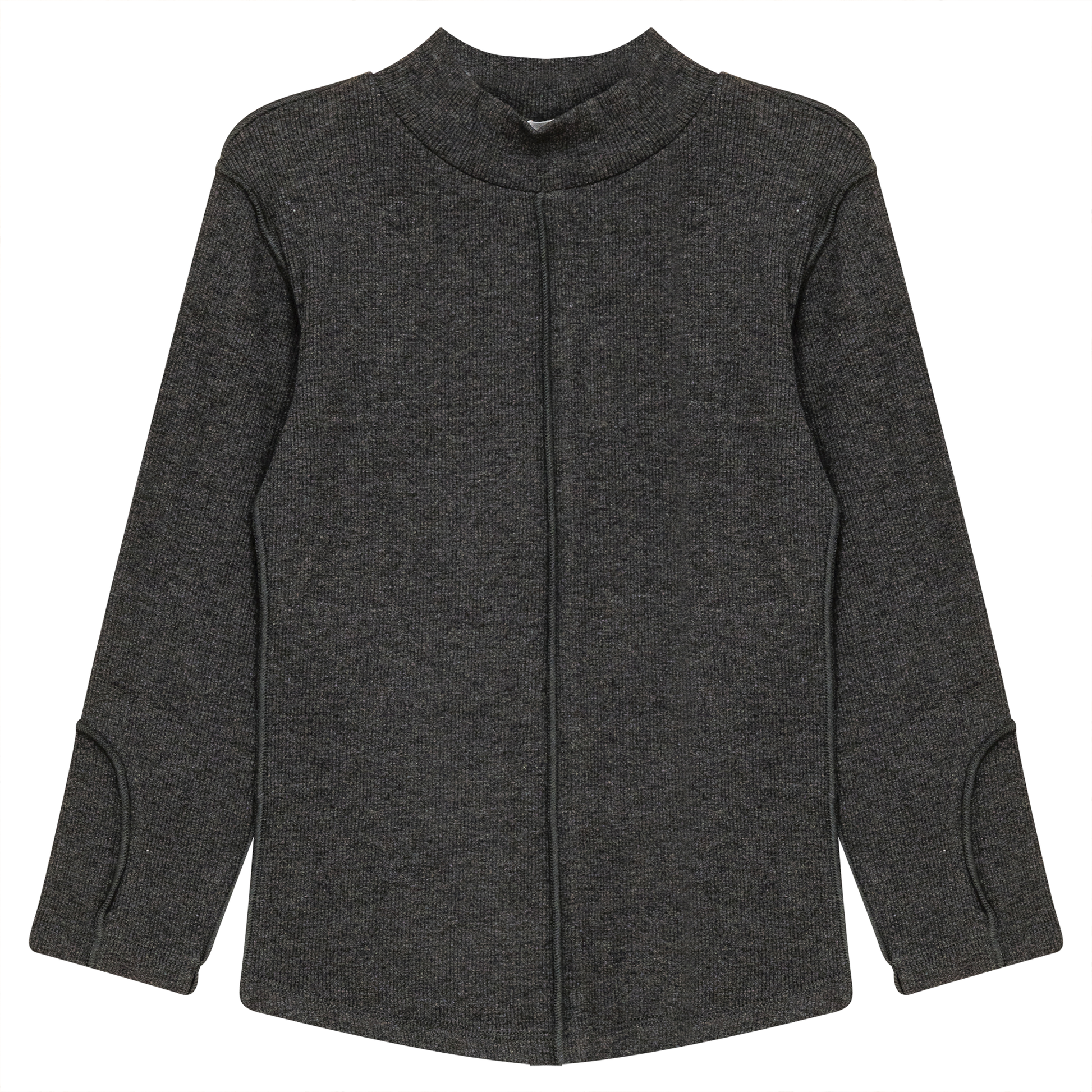 Ribbed Top with Outseams Black Mix