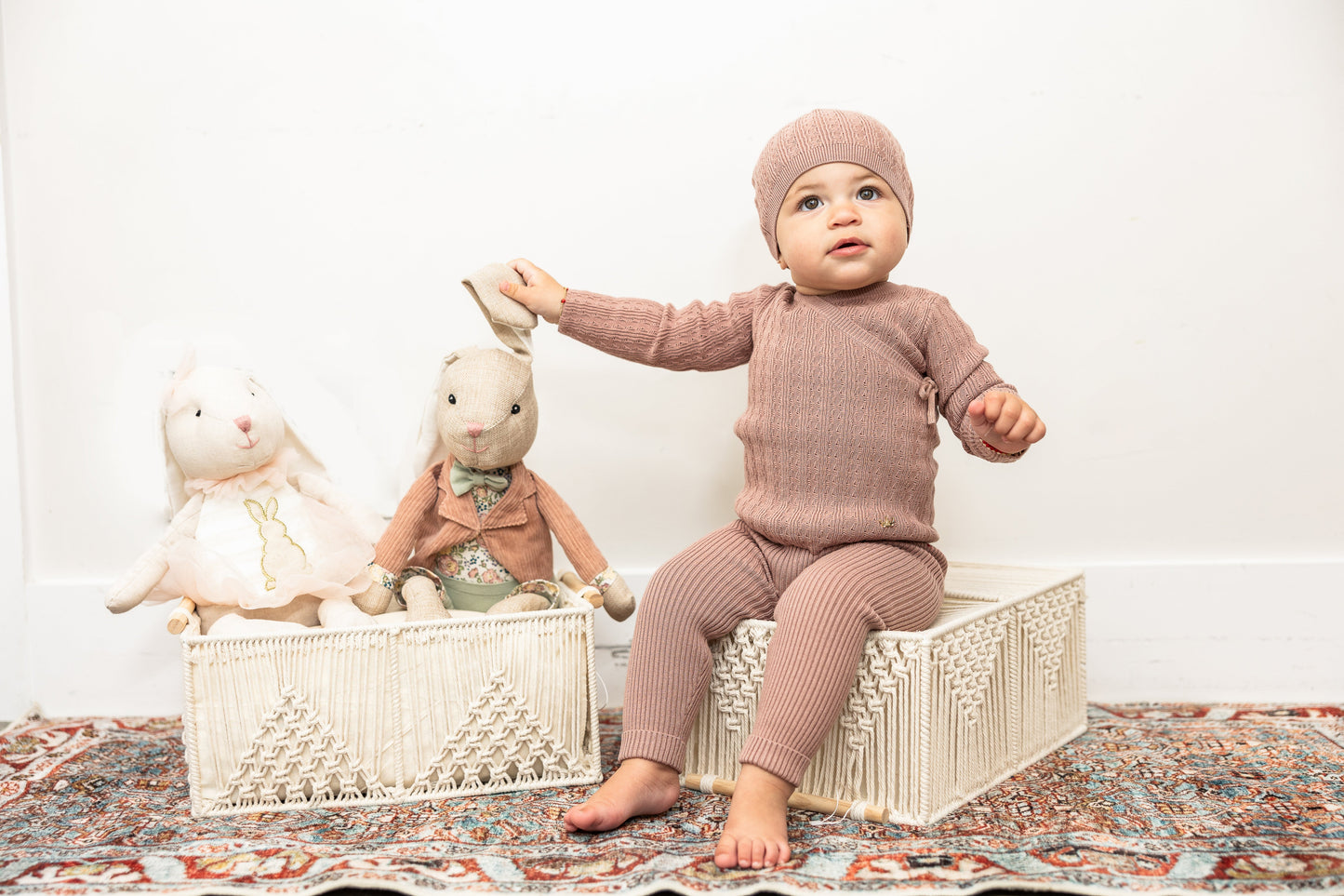 Textured Rib Knit 3Pc Set