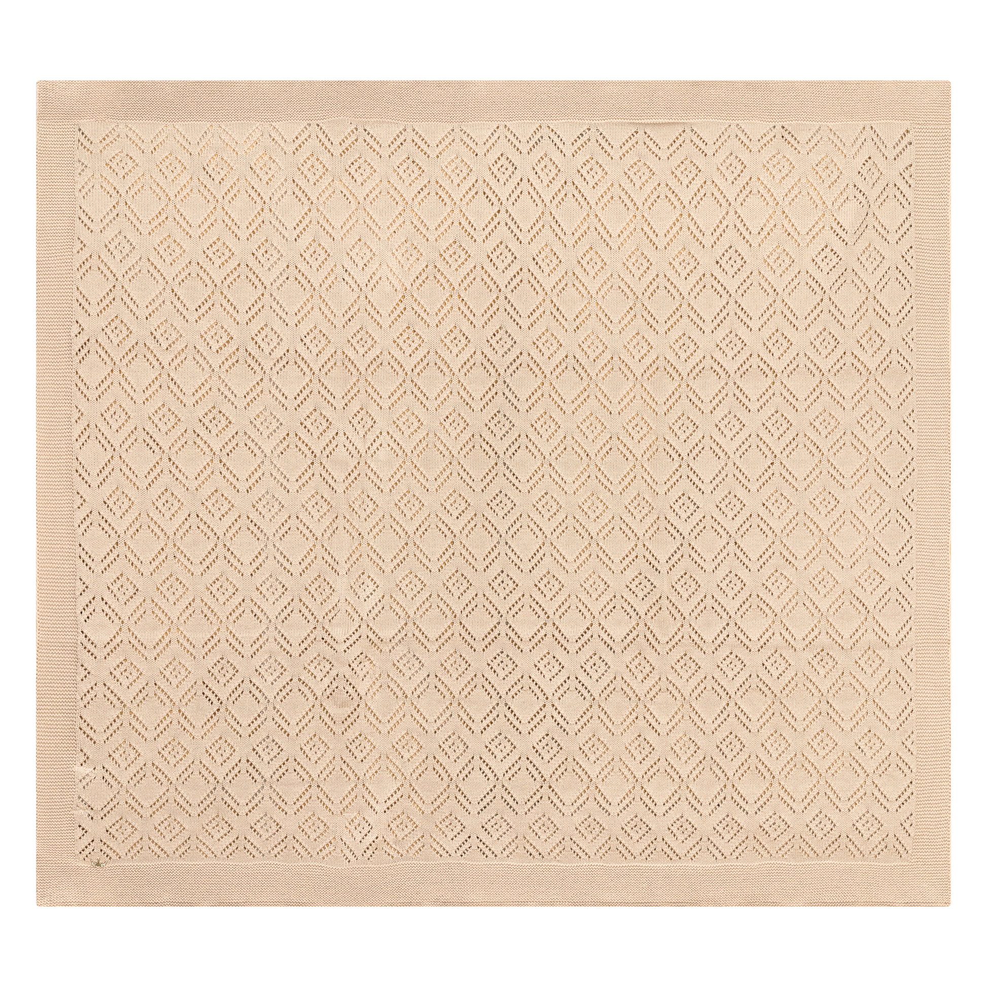 Pointelle Knit Blanket Ivory One Size