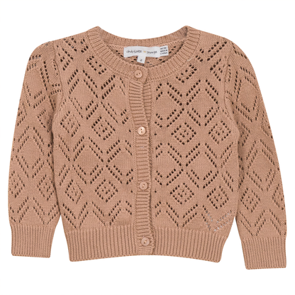Pointelle Knit Cardigan Maple Sugar