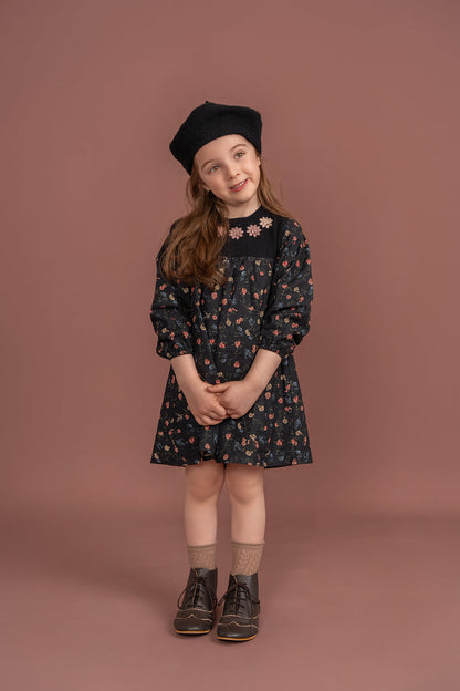 Flower Print Embroidered Dress