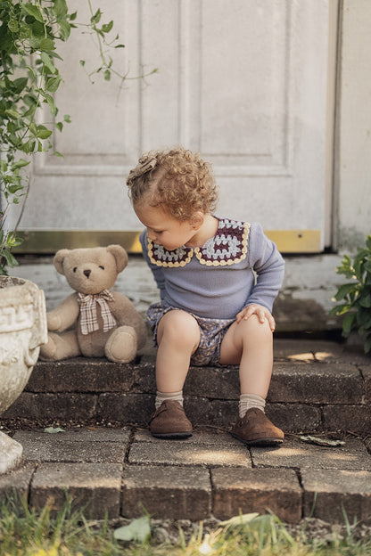 Woven Suede Flower Print 2Pc Set