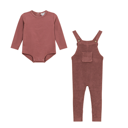 Overall Knit Set Dark Mauve