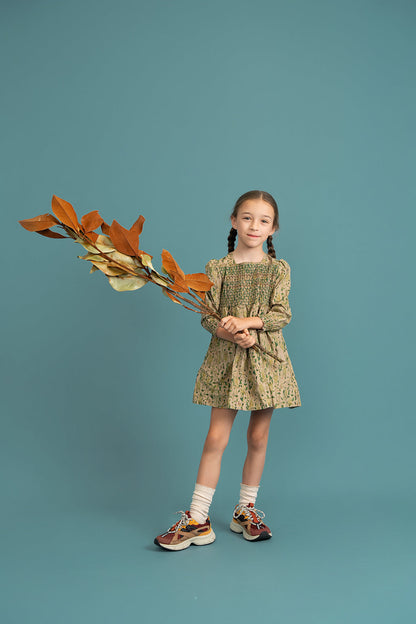 Woven Flower Print Dress