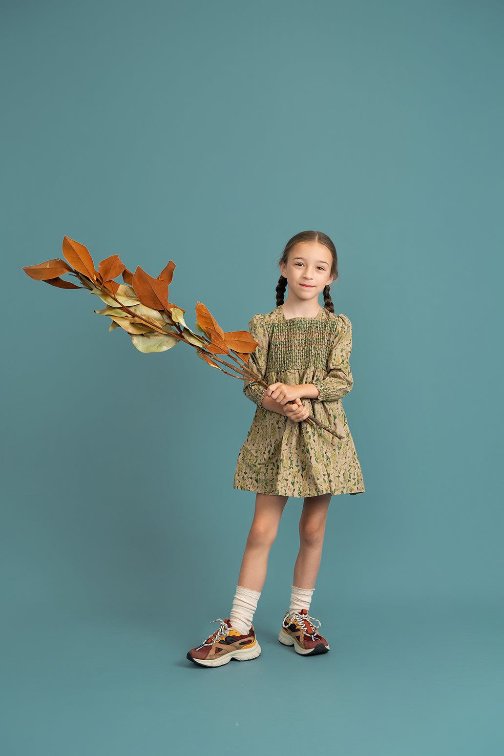 Woven Flower Print Dress