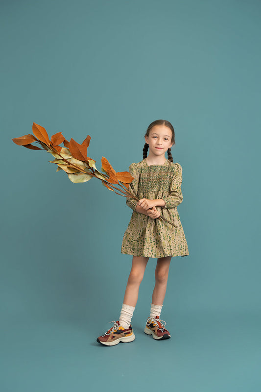 Woven Flower Print Dress