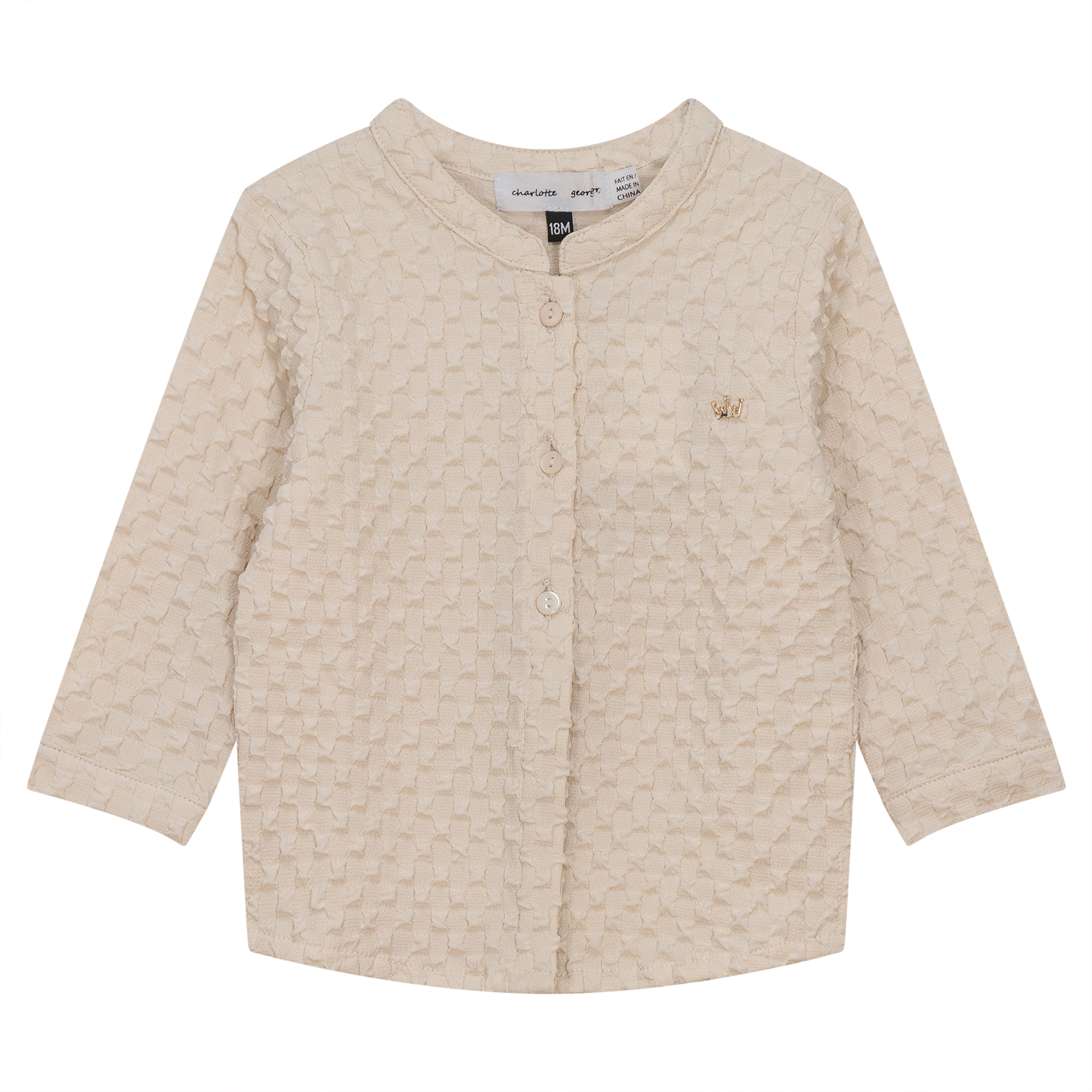 Puff Textured Woven Shirt Cream